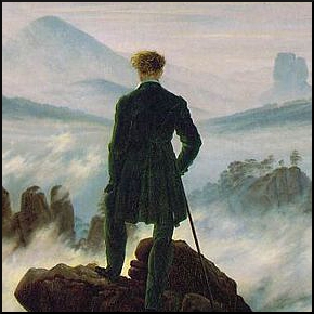 Caspar David Friedrich, Viandante sul mare di nebbia, 1818, Amburgo, Kunsthalle