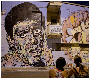Un murales dedicato a Carmelo Bene